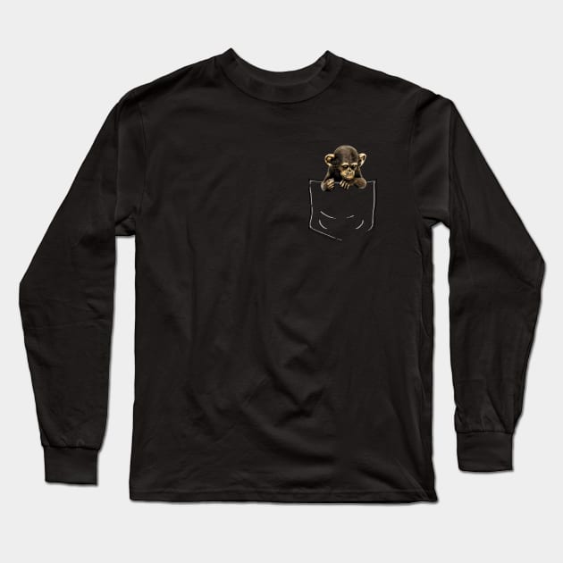 Monkey in my pocket! Long Sleeve T-Shirt by madmonkey